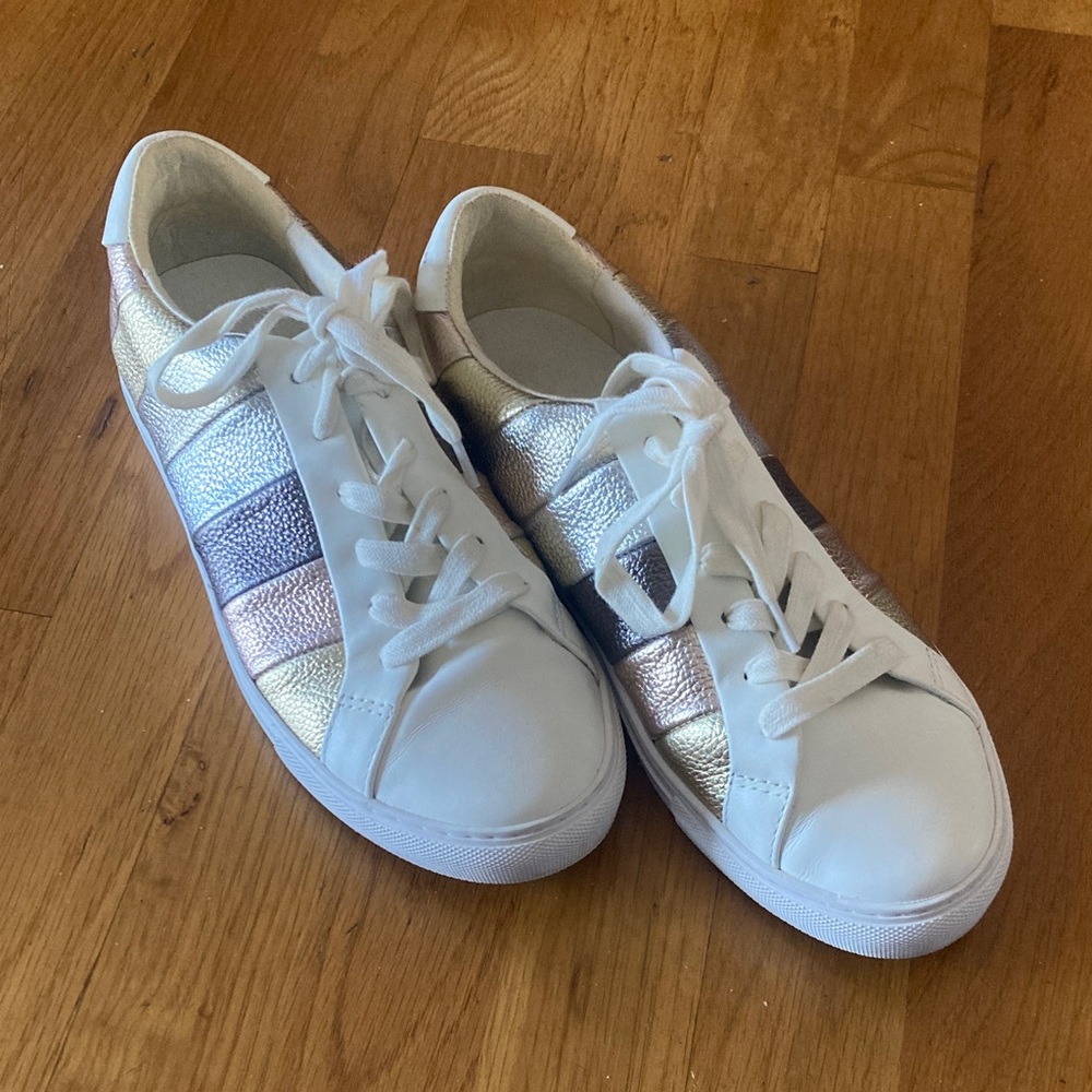 Kurt Geiger White Sneakers with Metallic Hues